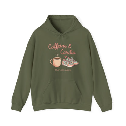 Caffeine & Cardio Hoodie | Coffee Fitness Lover, Workout Sweatshirt, Running Graphic, Gym Fitness Pullover, Coffee Before Cardio, Cute Gift