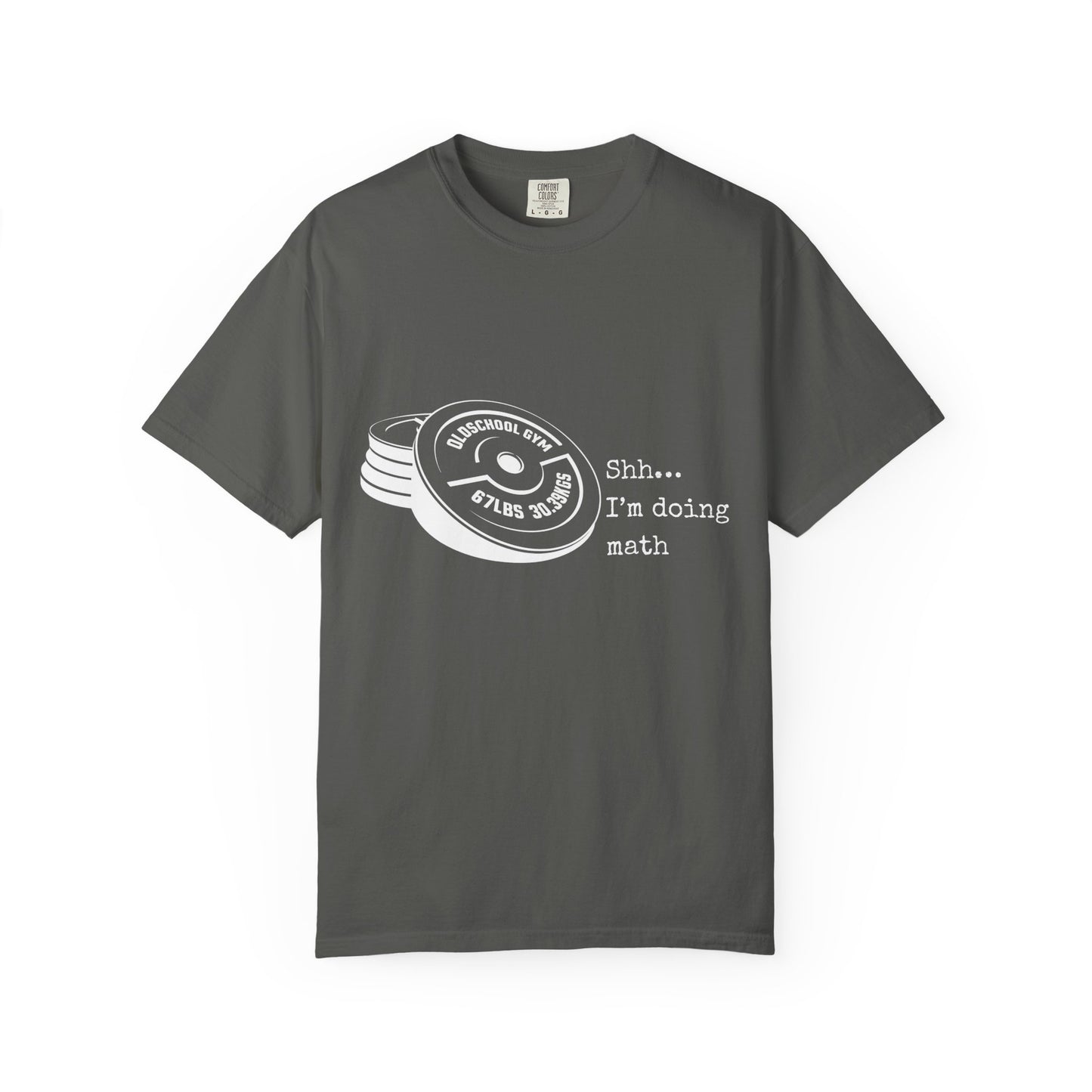 Shh I’m Doing Math Gym Shirt, 6-7 Meme Weightlifting Tee, Oldschool Gym Plate Design, Funny Fitness Workout T-Shirt, Gift