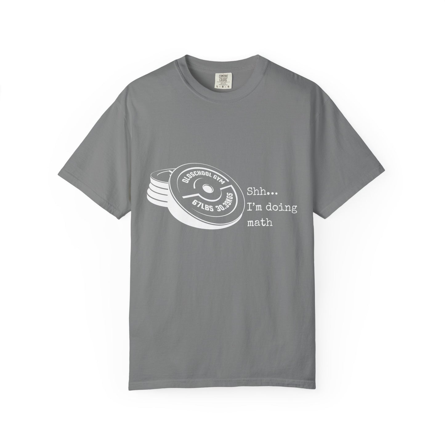 Shh I’m Doing Math Gym Shirt, 6-7 Meme Weightlifting Tee, Oldschool Gym Plate Design, Funny Fitness Workout T-Shirt, Gift