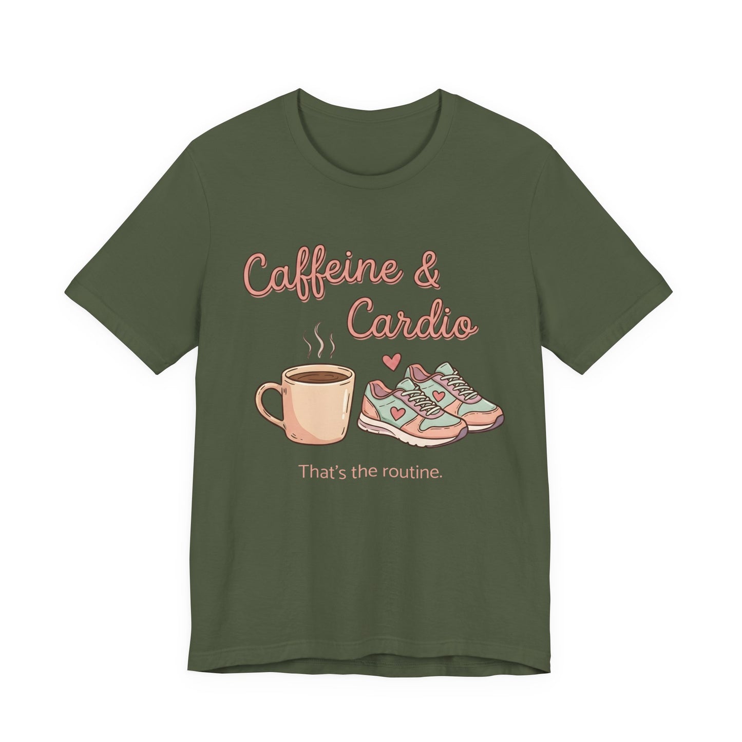 Caffeine & Cardio Tee | Coffee Fitness Lover, Workout Shirt, Running Graphic, Gym Fitness Top, Coffee Before Cardio Gift, Cute Runner Tee