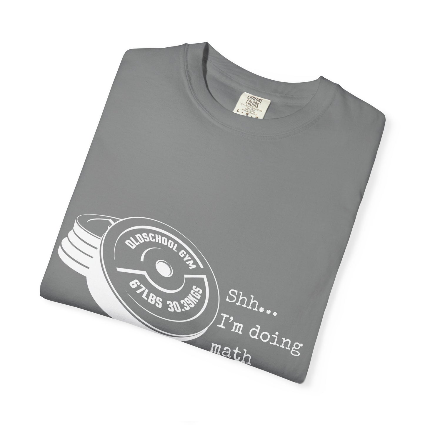 Shh I’m Doing Math Gym Shirt, 6-7 Meme Weightlifting Tee, Oldschool Gym Plate Design, Funny Fitness Workout T-Shirt, Gift