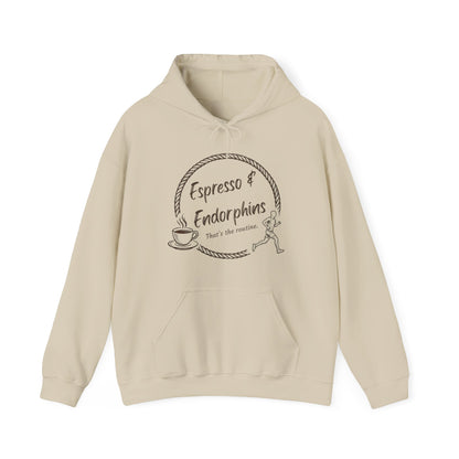 Espresso & Endorphins Hoodie, Coffee and Cardio, Runner Gift, Gym Workout Sweatshirt, Funny Coffee Lover Running Fitness, Marathon Training