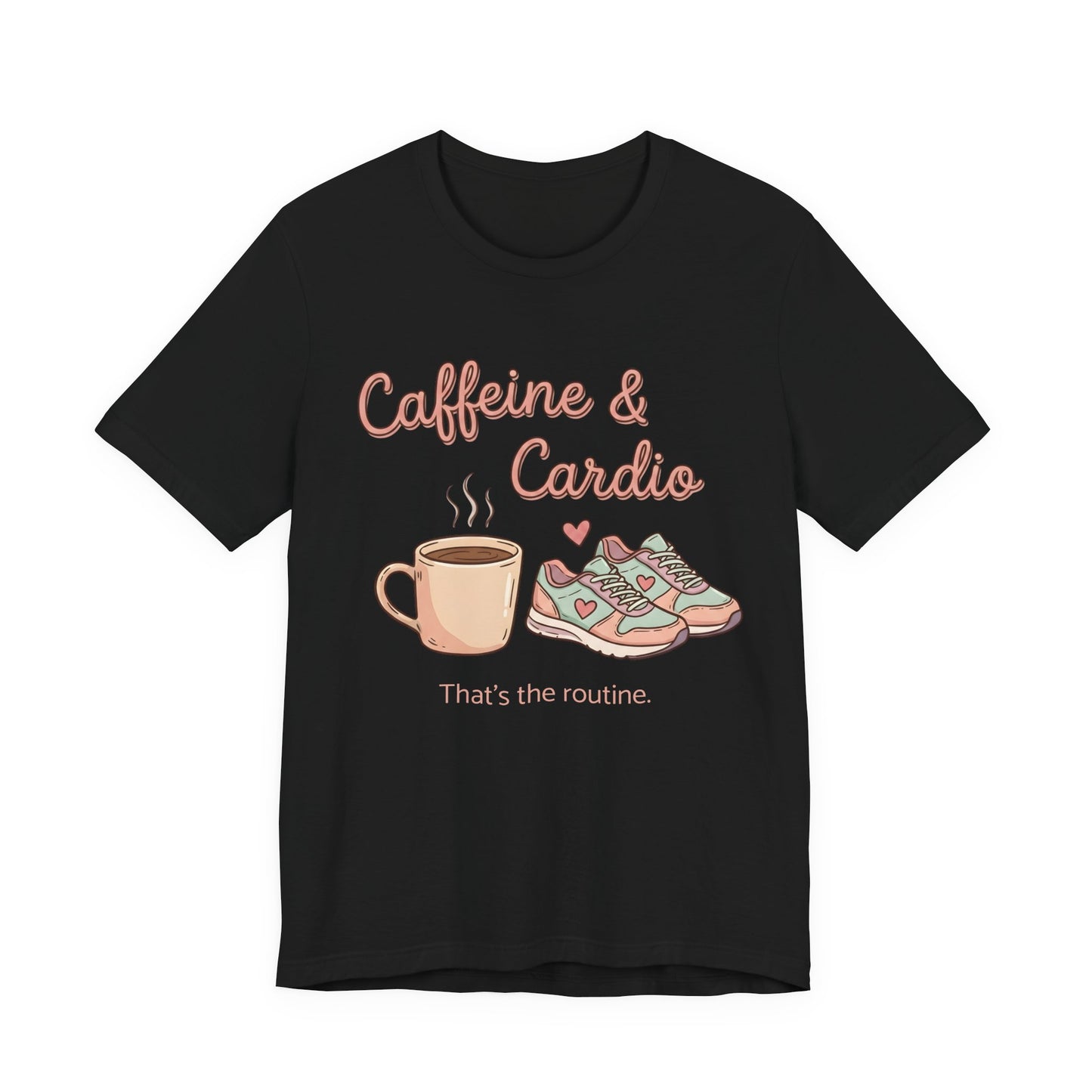 Caffeine & Cardio Tee | Coffee Fitness Lover, Workout Shirt, Running Graphic, Gym Fitness Top, Coffee Before Cardio Gift, Cute Runner Tee