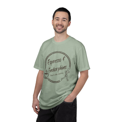 Espresso & Endorphins Shirt, Coffee and Cardio T-Shirt, Runner Gift, Gym Workout Tee, Funny Fitness Shirt, Marathon Training Top