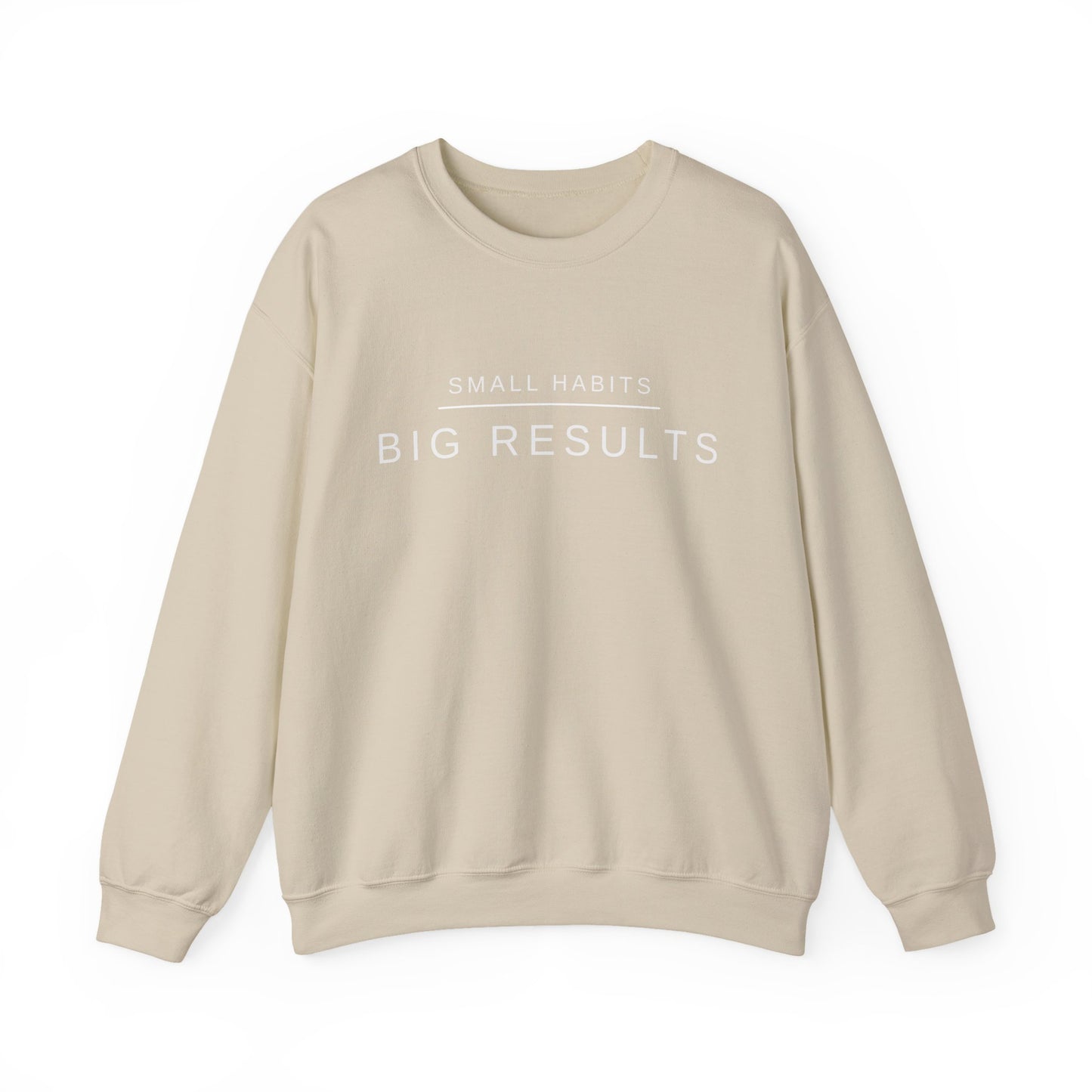 Small Habits Big Results Sweatshirt | Motivational Fitness Crewneck | Minimal Design, Discipline Mindset, Wellness & Healthy Lifestyle Gift