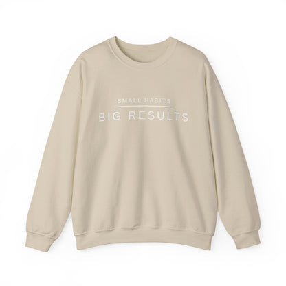 Small Habits Big Results Sweatshirt | Motivational Fitness Crewneck | Minimal Design, Discipline Mindset, Wellness & Healthy Lifestyle Gift