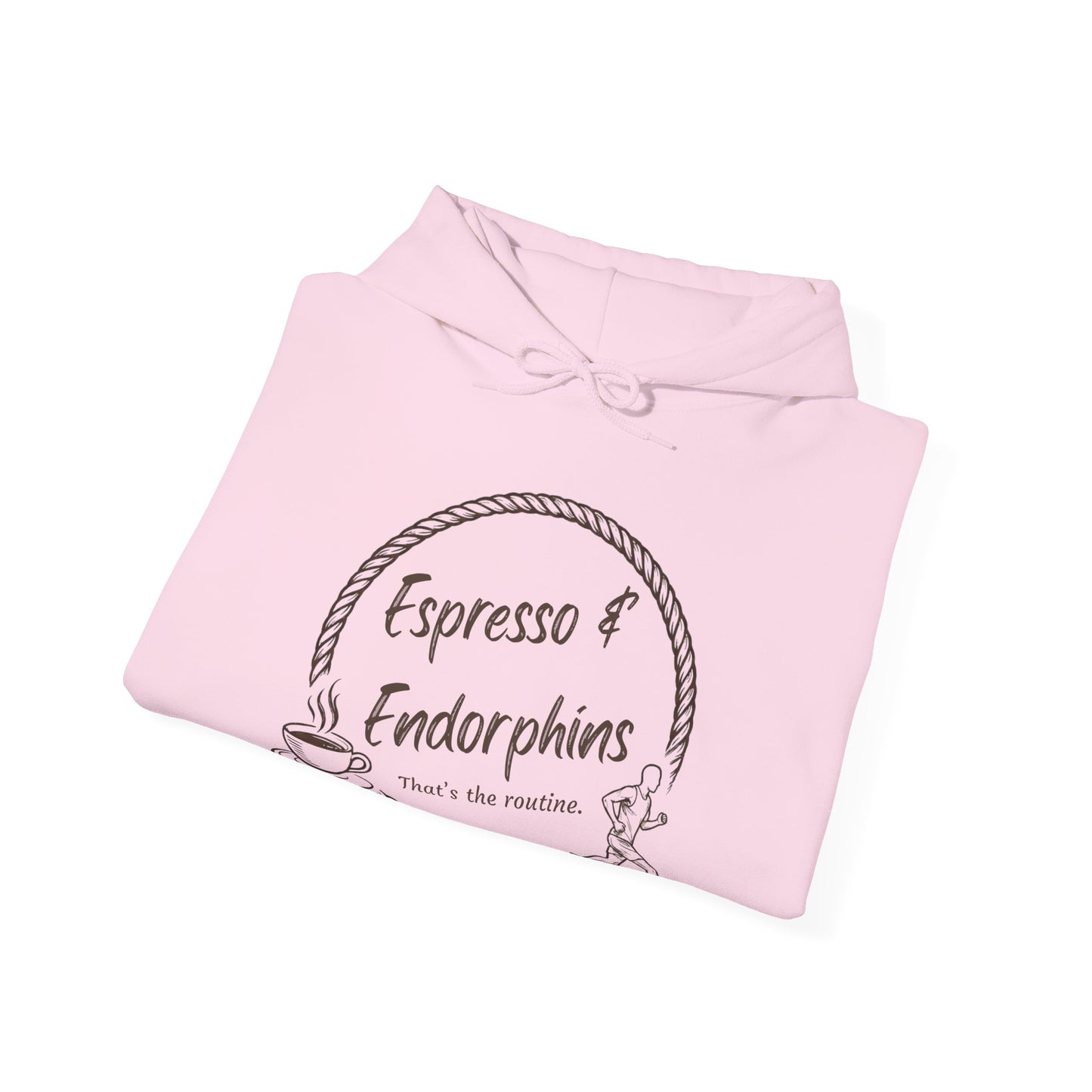 Espresso & Endorphins Hoodie, Coffee and Cardio, Runner Gift, Gym Workout Sweatshirt, Funny Coffee Lover Running Fitness, Marathon Training