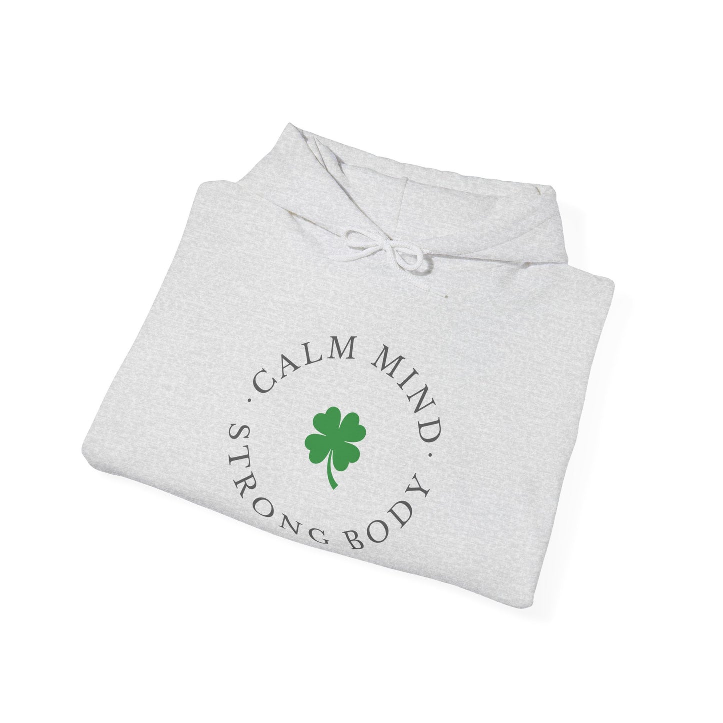 St Patricks Day Gym Hoodie, Calm Mind Strong Body Lucky Life Shamrock Sweatshirt | Irish Fitness, Workout Motivation, St Paddys Day Gift