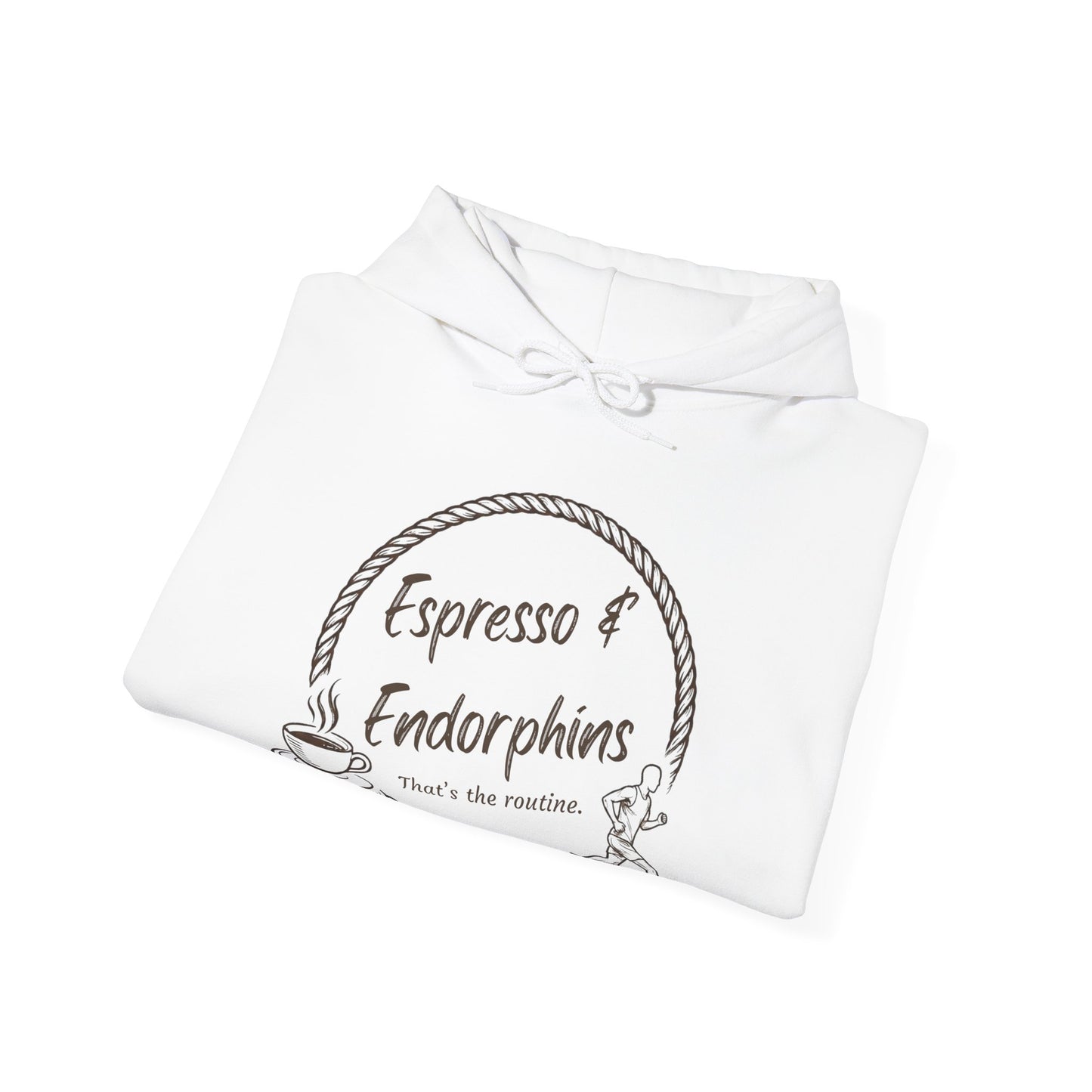 Espresso & Endorphins Hoodie, Coffee and Cardio, Runner Gift, Gym Workout Sweatshirt, Funny Coffee Lover Running Fitness, Marathon Training