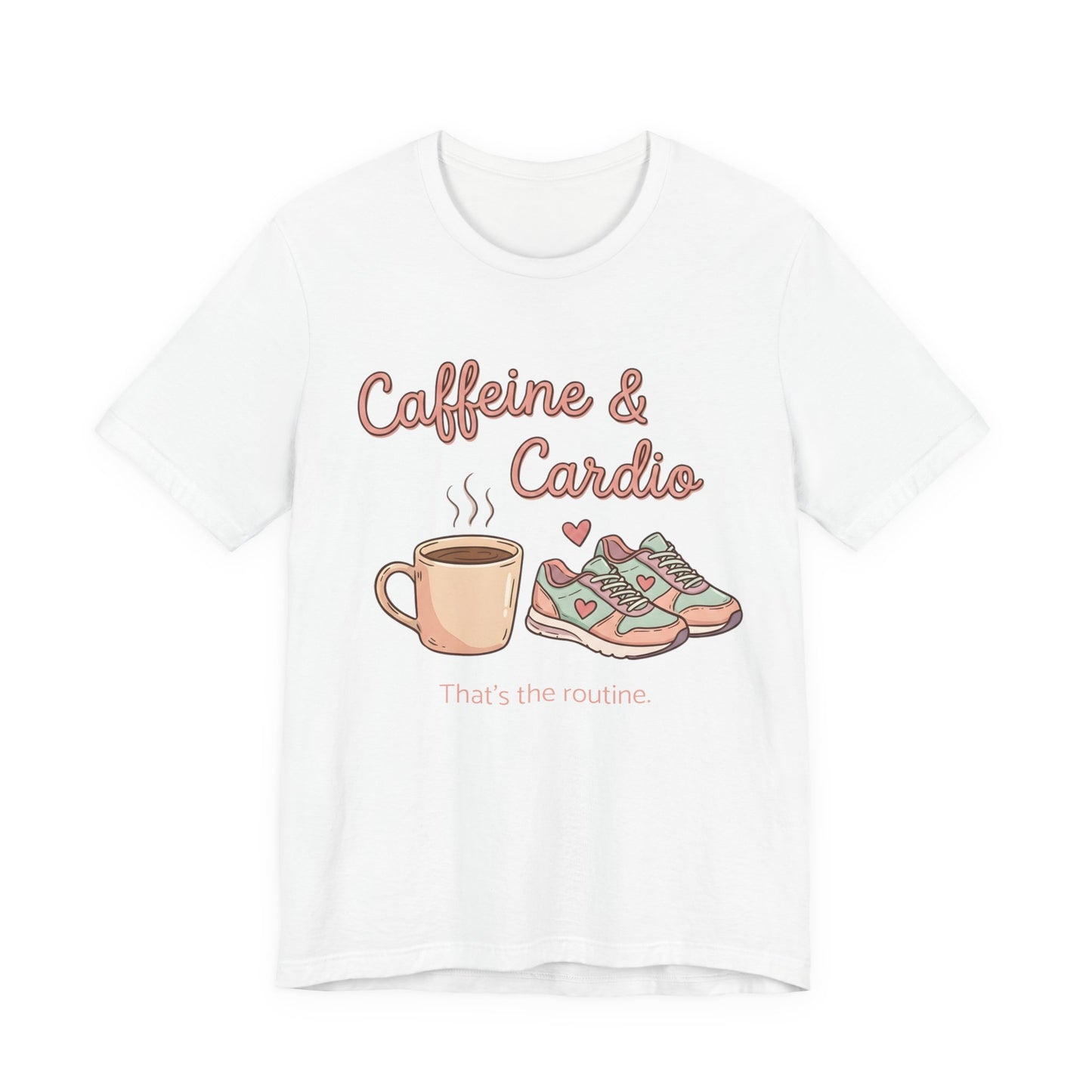Caffeine & Cardio Tee | Coffee Fitness Lover, Workout Shirt, Running Graphic, Gym Fitness Top, Coffee Before Cardio Gift, Cute Runner Tee