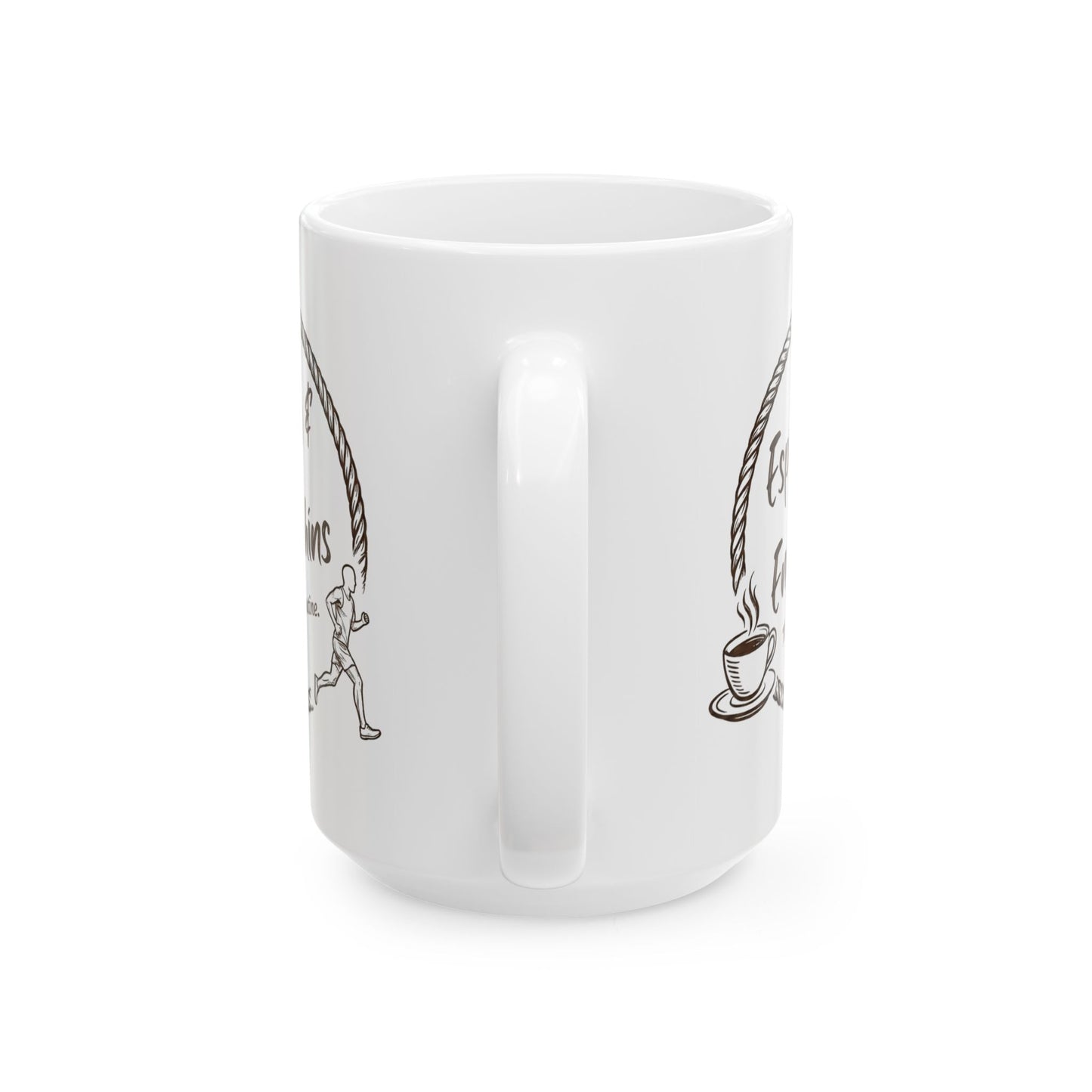 Espresso & Endorphins Mug, Espresso Fueled Runners Ceramic Mug, Coffee and Cardio, Runner Gift, Gym Workout, Funny Coffee Fitness