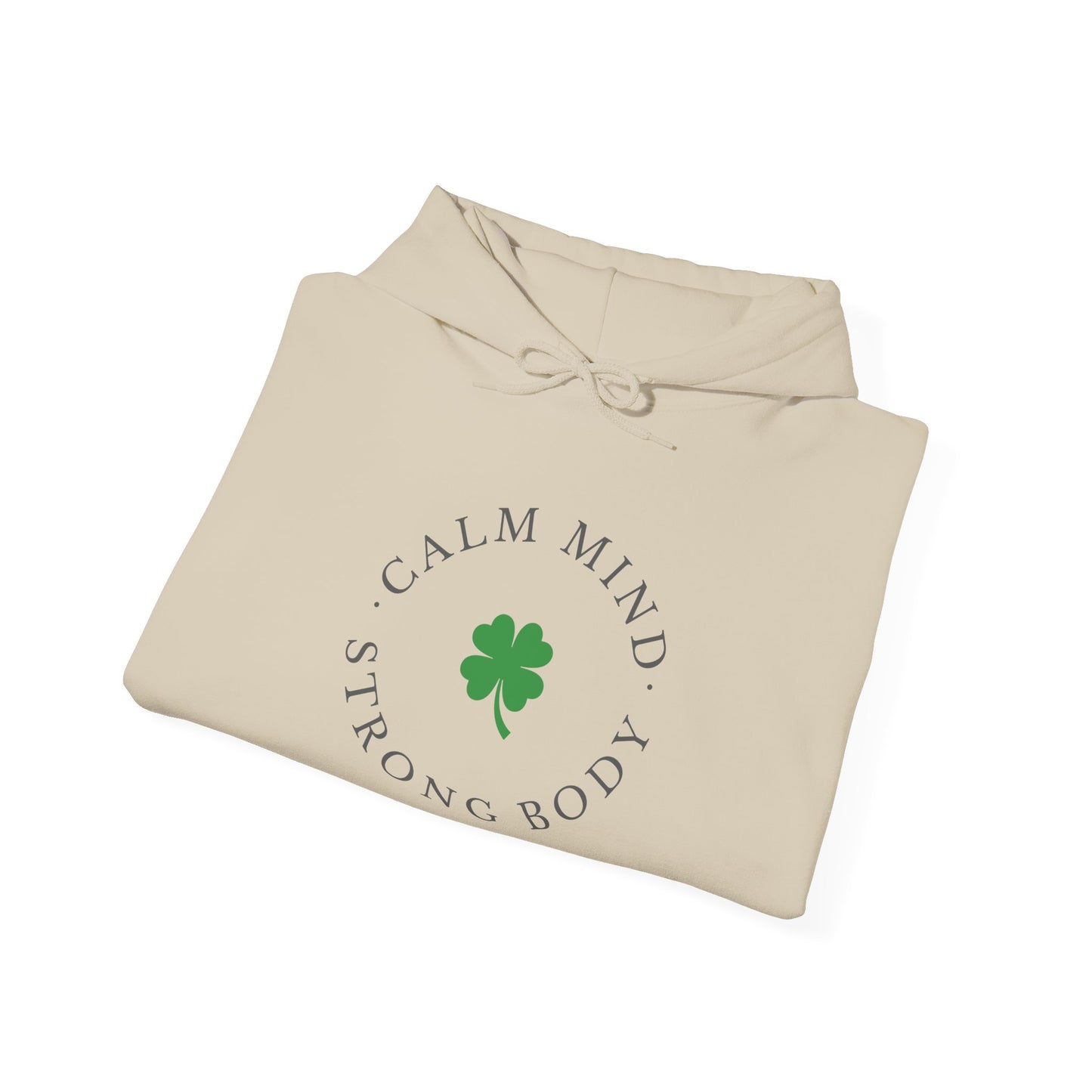 St Patricks Day Gym Hoodie, Calm Mind Strong Body Lucky Life Shamrock Sweatshirt | Irish Fitness, Workout Motivation, St Paddys Day Gift