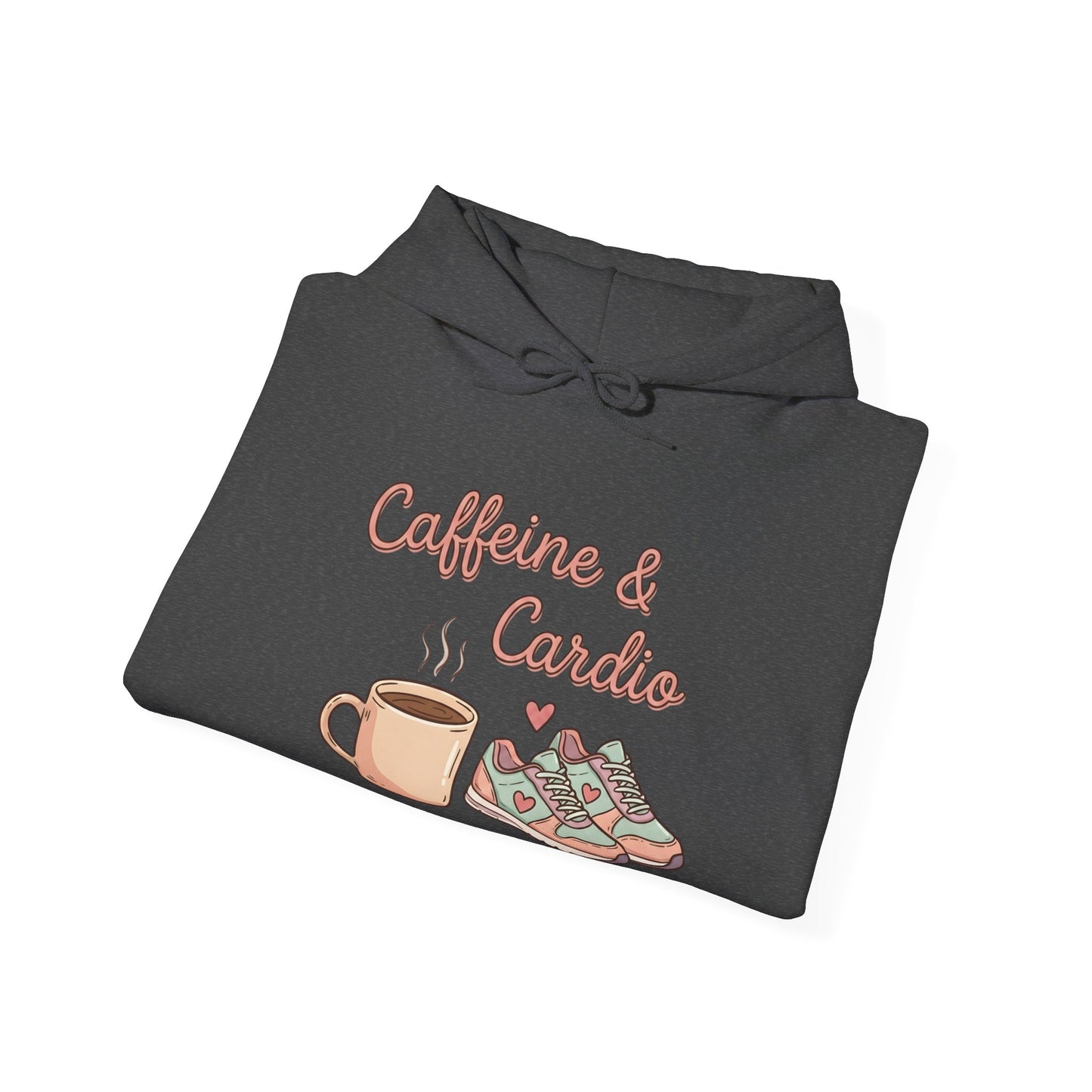 Caffeine & Cardio Hoodie | Coffee Fitness Lover, Workout Sweatshirt, Running Graphic, Gym Fitness Pullover, Coffee Before Cardio, Cute Gift