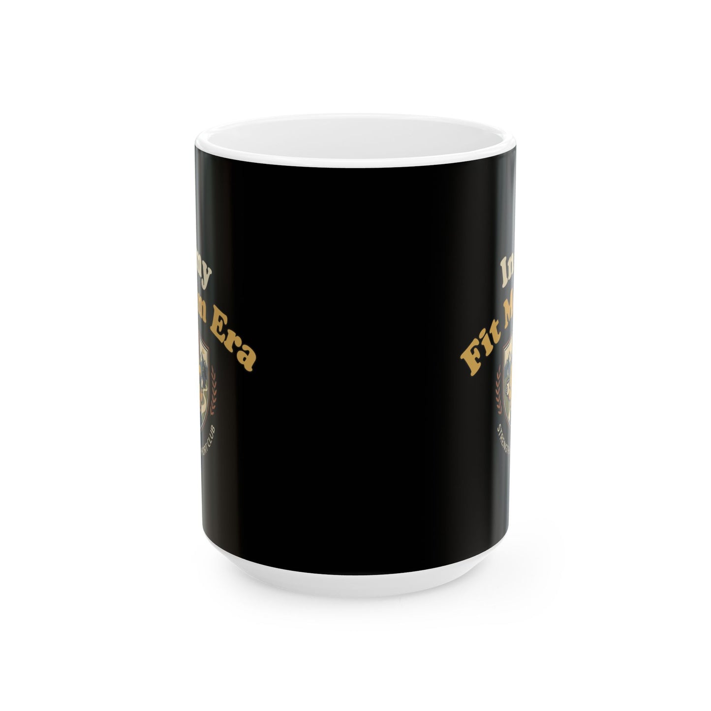 In My Fit Mom Era Mug, Ceramic Coffee Cup, 15oz | Fitness Mom Graphic, Strength & Comfort Club | Gym, Coffee, Retro Everyday Mug Gift