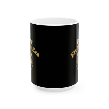 In My Fit Mom Era Mug, Ceramic Coffee Cup, 15oz | Fitness Mom Graphic, Strength & Comfort Club | Gym, Coffee, Retro Everyday Mug Gift