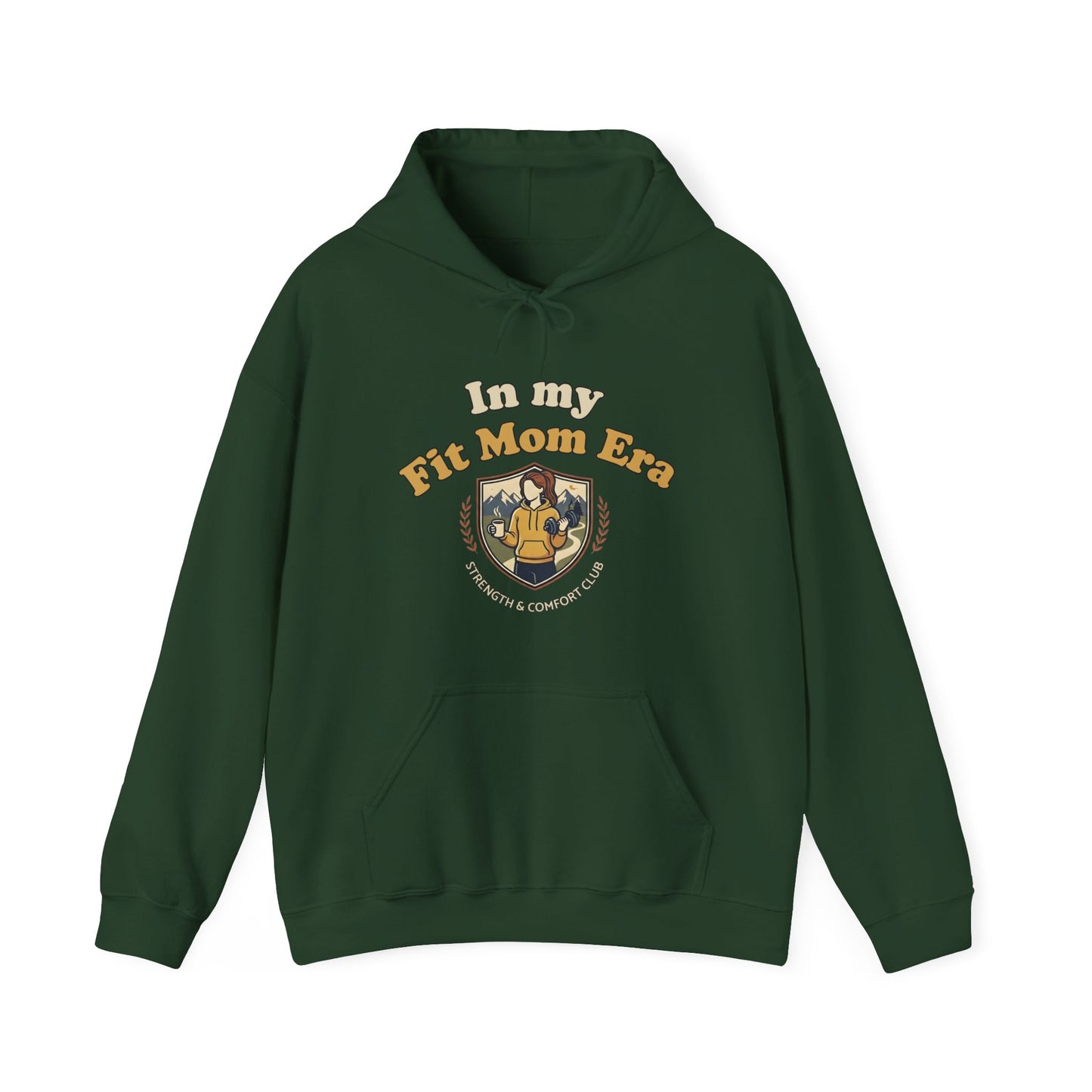 In My Fit Mom Era Hoodie, Graphic Sweatshirt for Active Moms | Fitness Mom Graphic, Strength & Comfort Club | Gym, Coffee, Retro Everyday Wear Gift