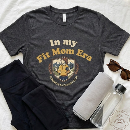 In My Fit Mom Era Hoodie, Fitness Mom Graphic, Strength & Comfort Club | Gym, Coffee, Retro Everyday Wear Hoodie Gift